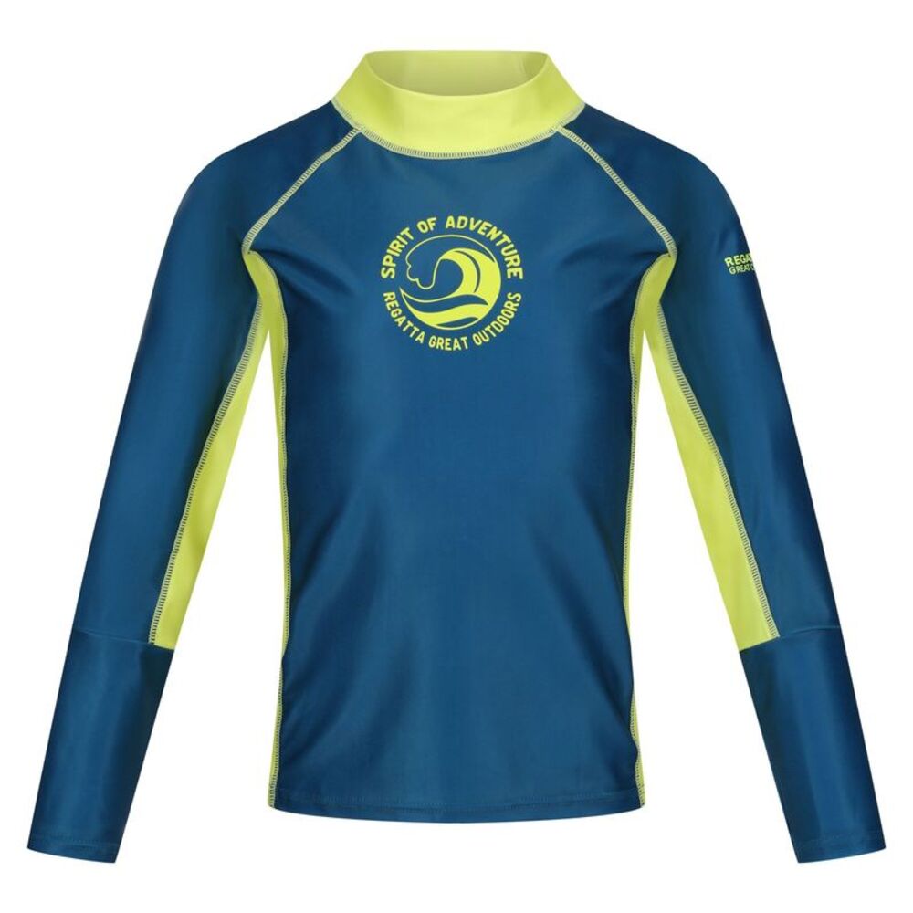 Regatta Childrens/Kids Hoku II Contrast Detail Swim Top / Moroccan Blue/Citron L
